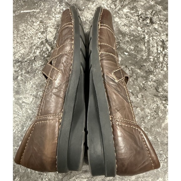Clarks Bendables Womens Leather Mary Jane Comfort Slip One Chocolate Brown 9.5M - Picture 4 of 12